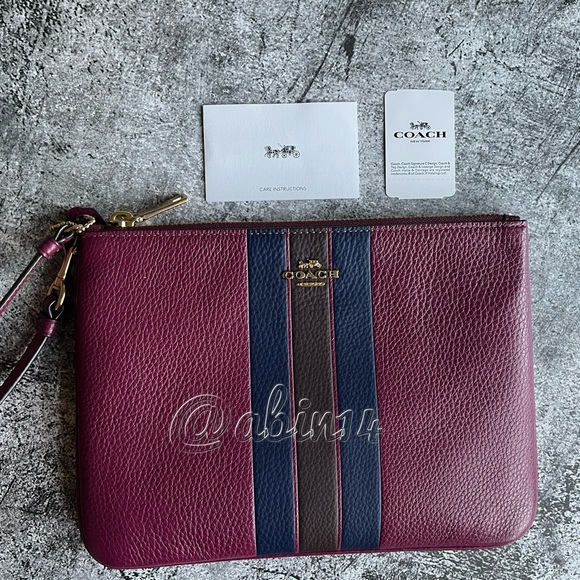 NWT Coach Leather Wristlet Pouch Clutch - Picture 5 of 6